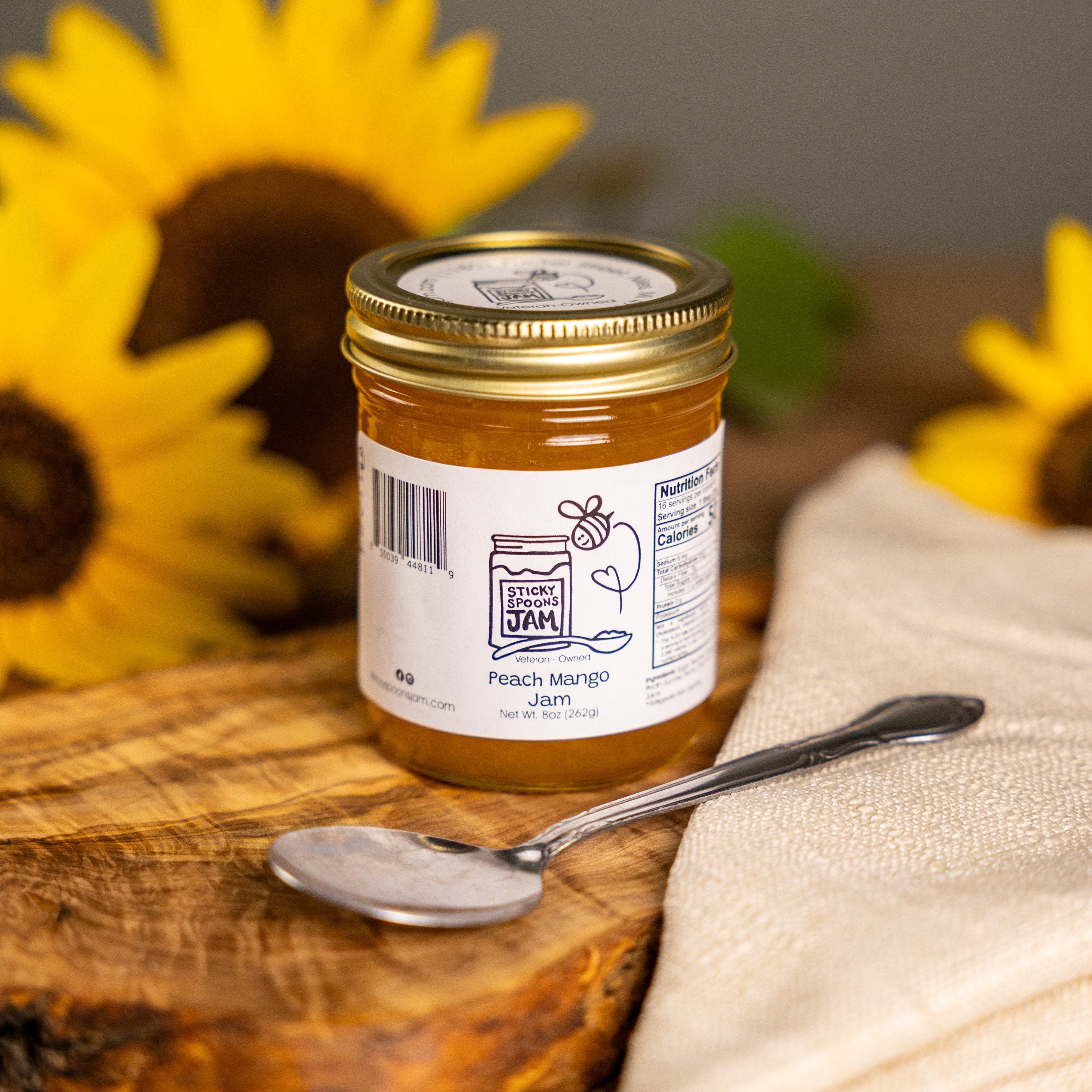 Peach Mango Jam 8oz Sticky Spoons Jam