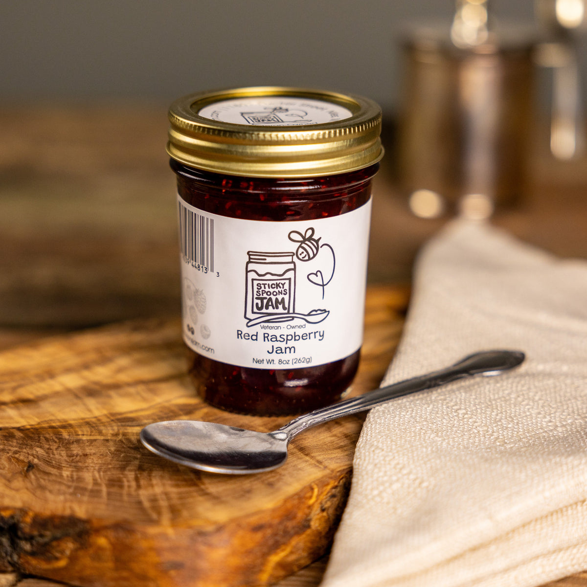 Red Raspberry Jelly Label Red Raspberry Jam - 8oz – Sticky Spoons Jam